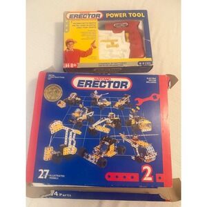 Vintage Meccano Erector Set 2 Metal Construction Kit & Power Tool 2325 Motorized